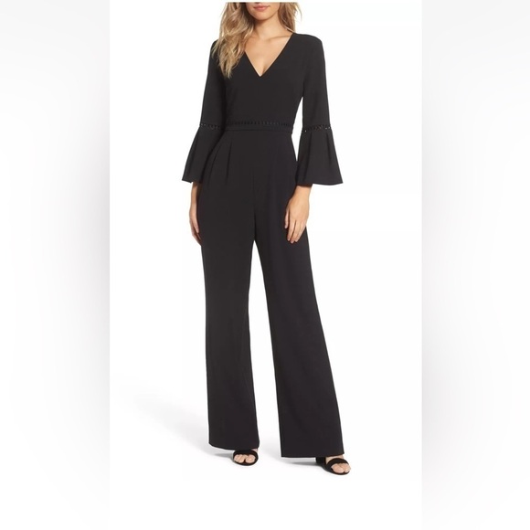 ELIZA J Bell Sleeve Wide Leg JUMPSUIT SIZE 2, BLACK from NORDSTROM - Picture 16 of 16
